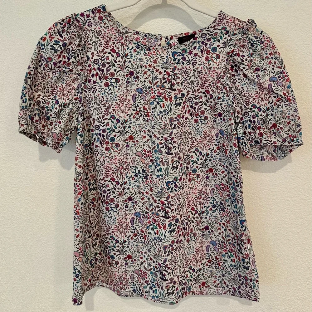 J. Crew Multicolor Floral Blouse